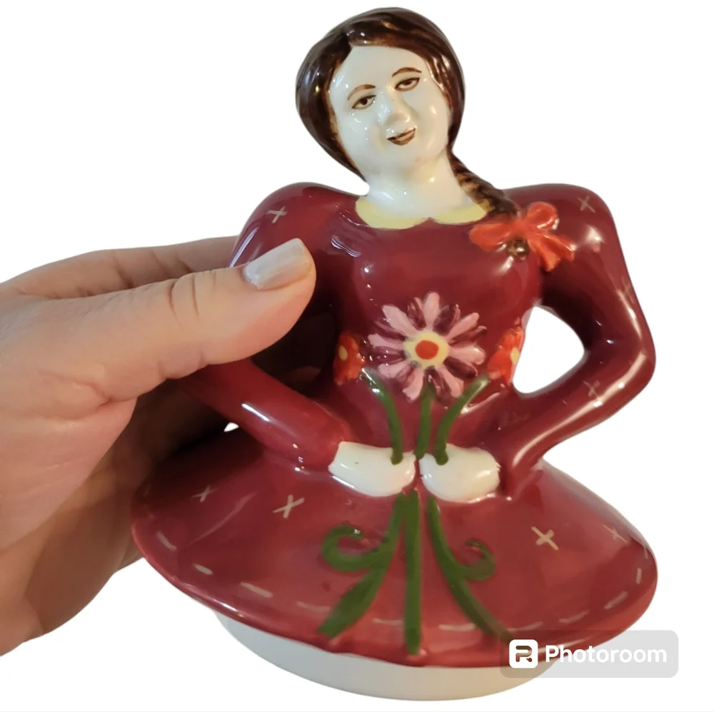 Zrike Brocade Olika Cookie Jar Handpainted